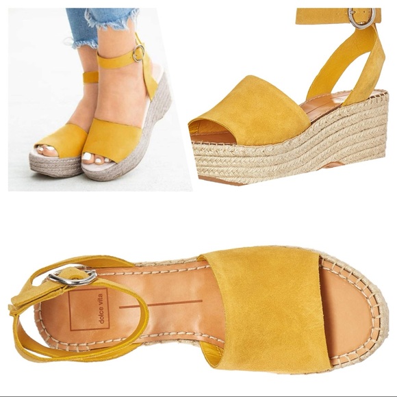 Dolce Vita Shoes - Dolce Vita Lesly Espadrille Wedge Sandal Color: Honey Suede size 8